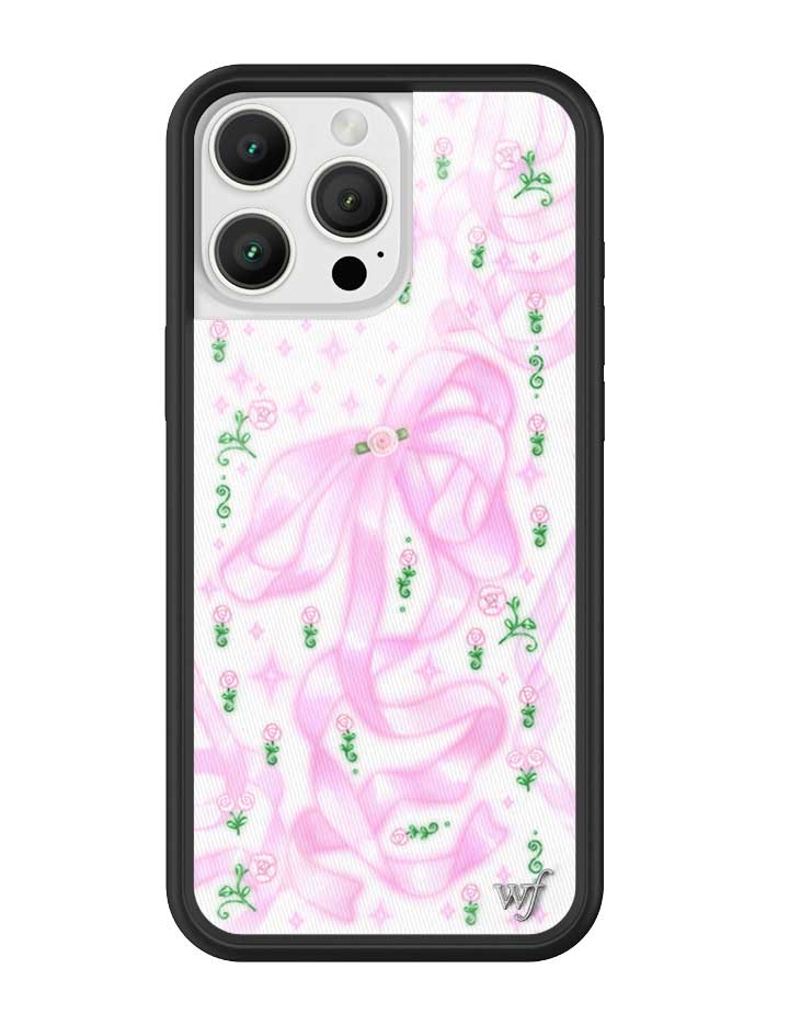 Pink and white Ribbons and Rosettes design phone case with black protective bumper