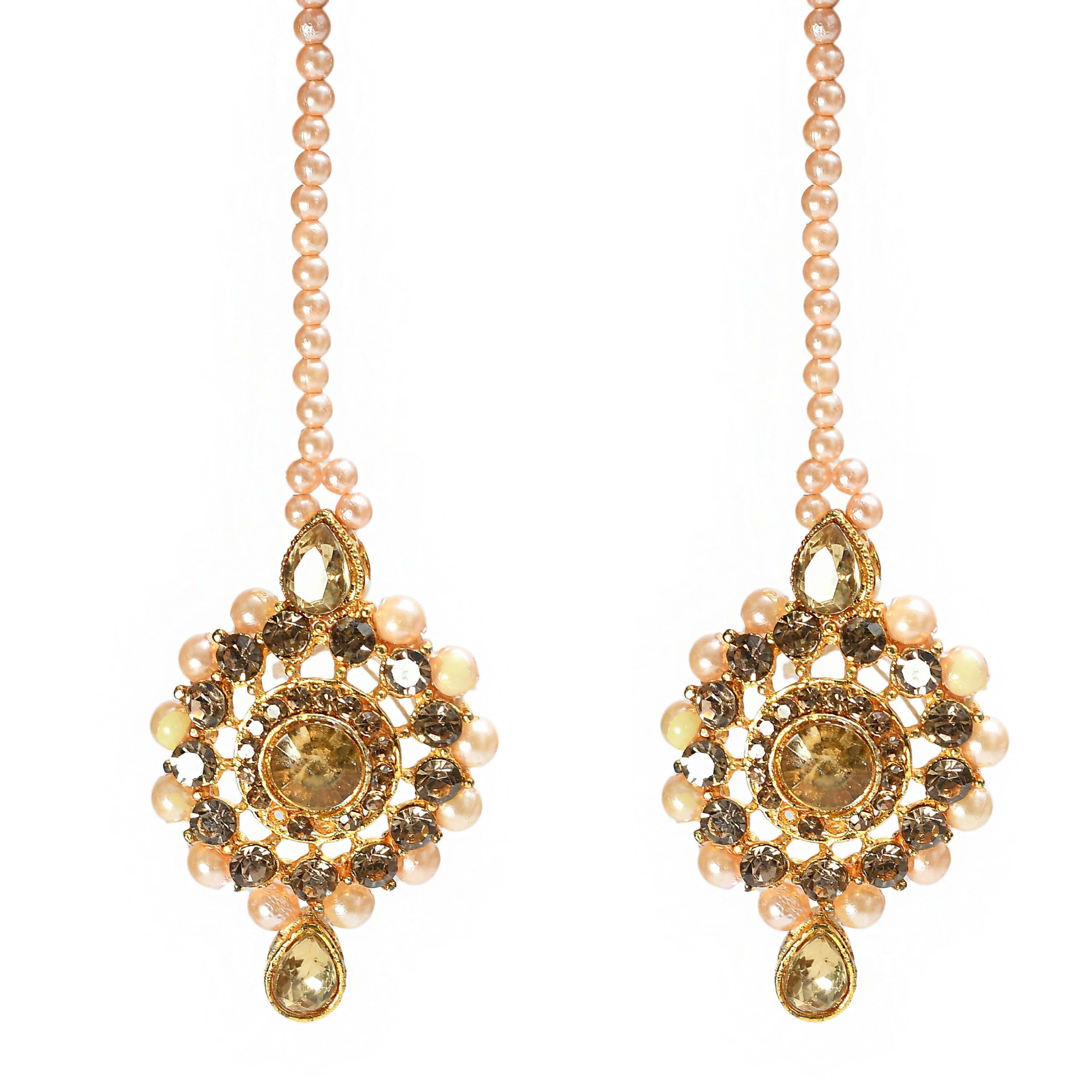 Gold-Polished Brass Kundan and Stone Choker Statement Necklace