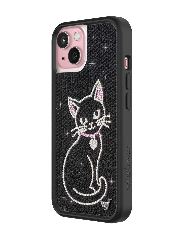 Rhinestone | Black Cat iPhone Case