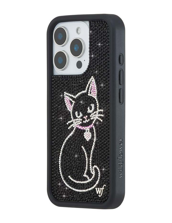 Rhinestone | Black Cat iPhone Case