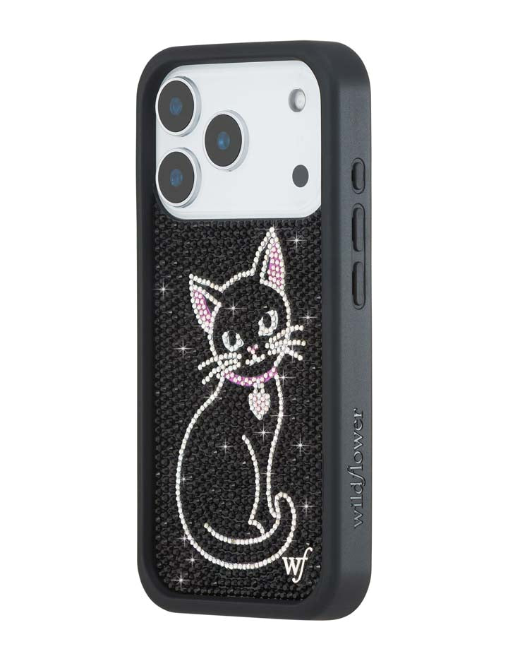Rhinestone | Black Cat iPhone Case