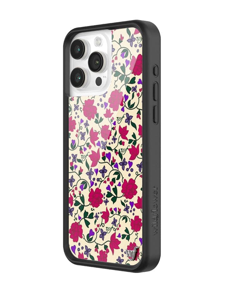 Rose Romance Floral iPhone Case with Hearts - Image 2