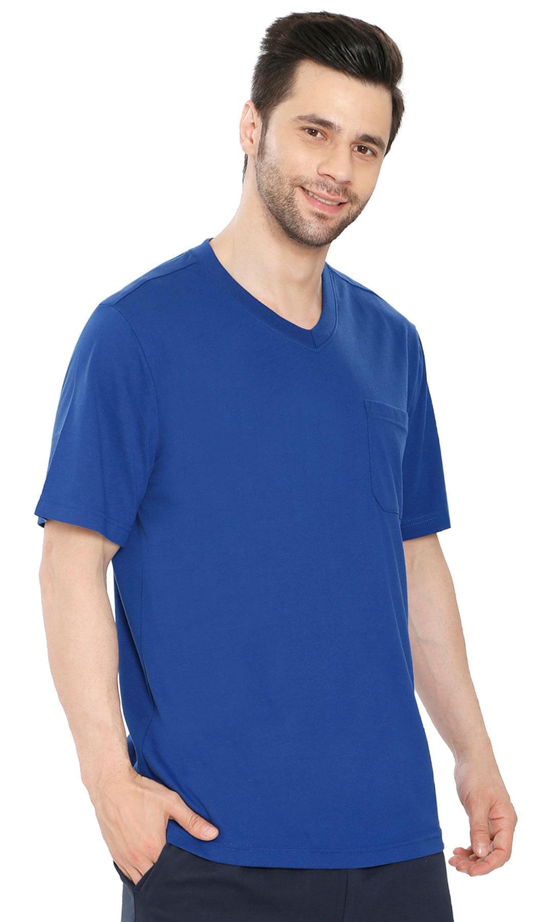 Men's Heavyweight V-Neck T-Shirt with Chest Pocket
