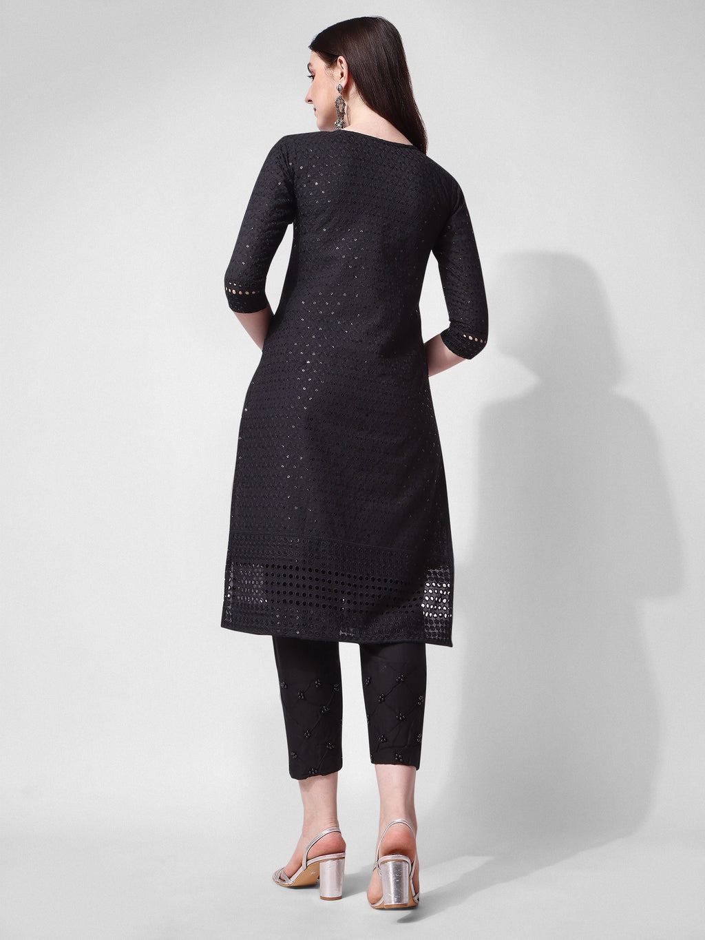 Multicolor Embroidered Kurta With Pant and Dupatta Set