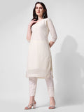 Multicolor rayon embroidered kurta paired with matching pant and dupatta