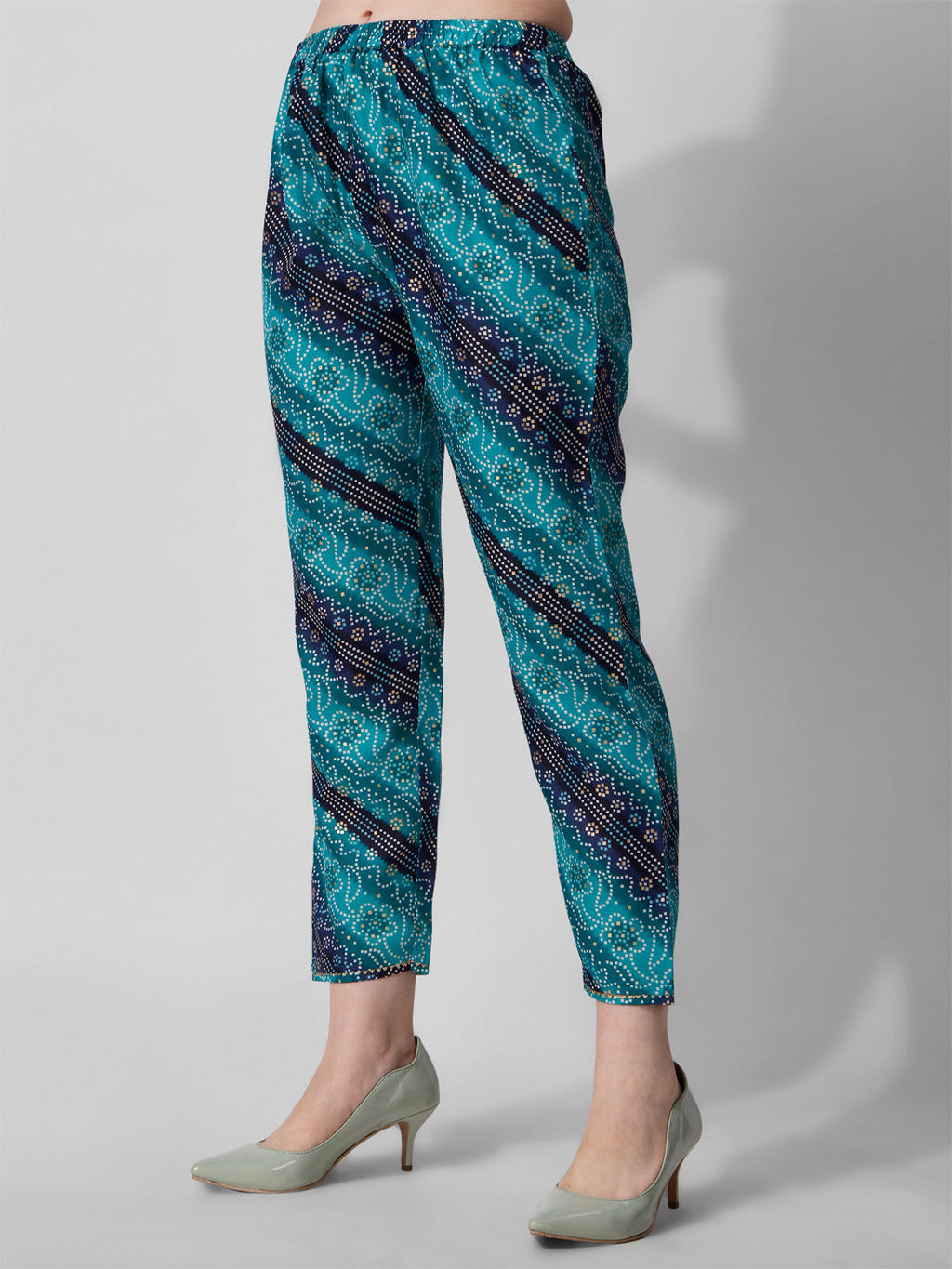 Multicolor Embroidered & Printed Kurta with Pant and Dupatta Set