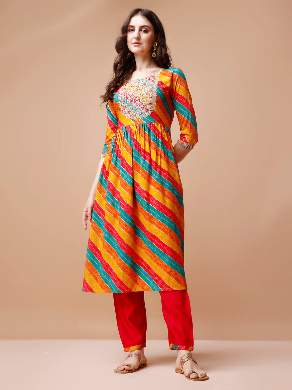 Nyra Cut Embroidered Kurta Set with Pant and Dupatta