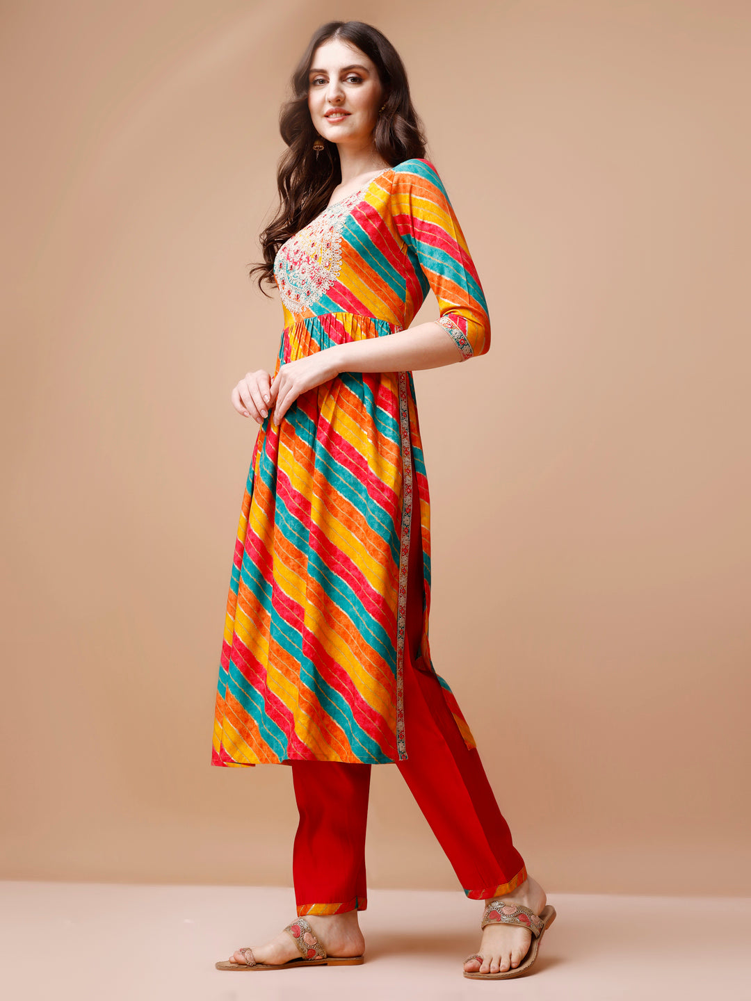 Nyra Cut Embroidered Kurta Set with Pant and Dupatta