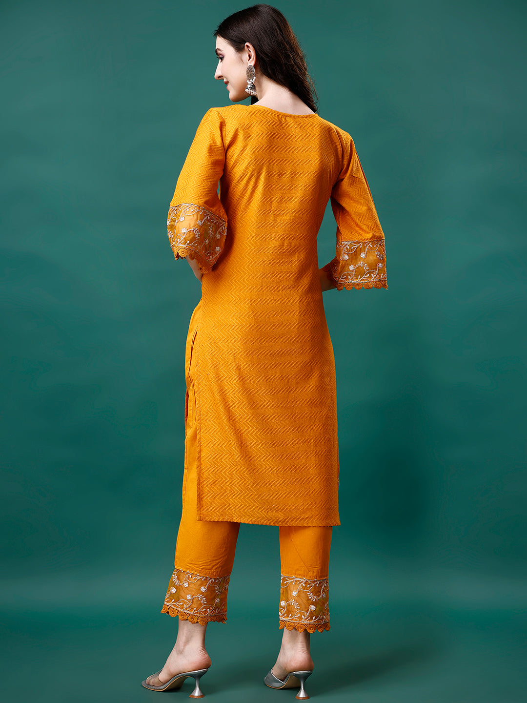 Embroidered Kurta With Pant & Embroidered Printed Dupatta, Multicolor - Hiral Fashion
