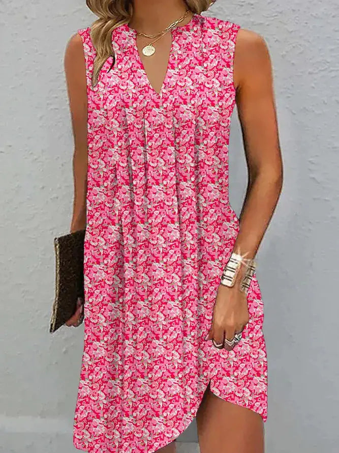 Women's A-Line Sleeveless Casual Dress with V-Neckline - Image 34