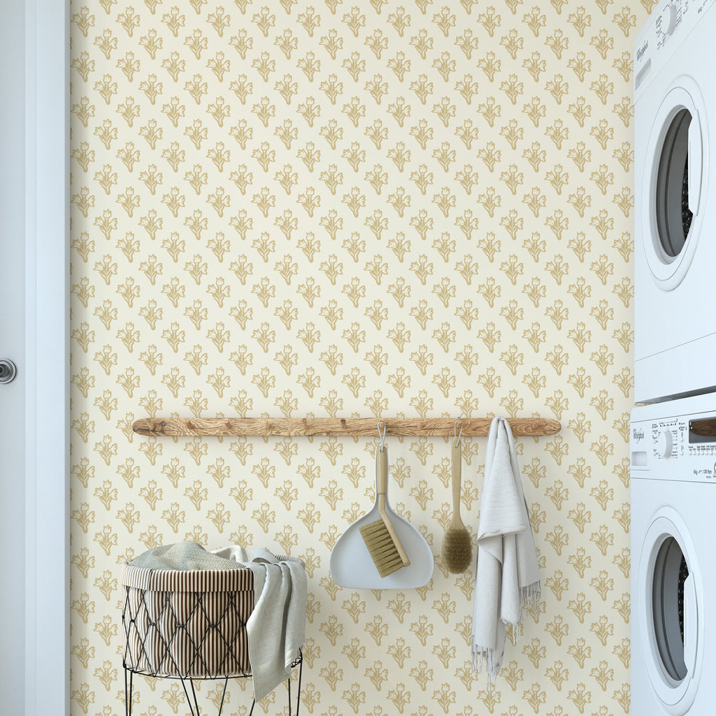 Ruthie Floral Wallpaper: Sage Green, Cream & Dusty Blue Traditional