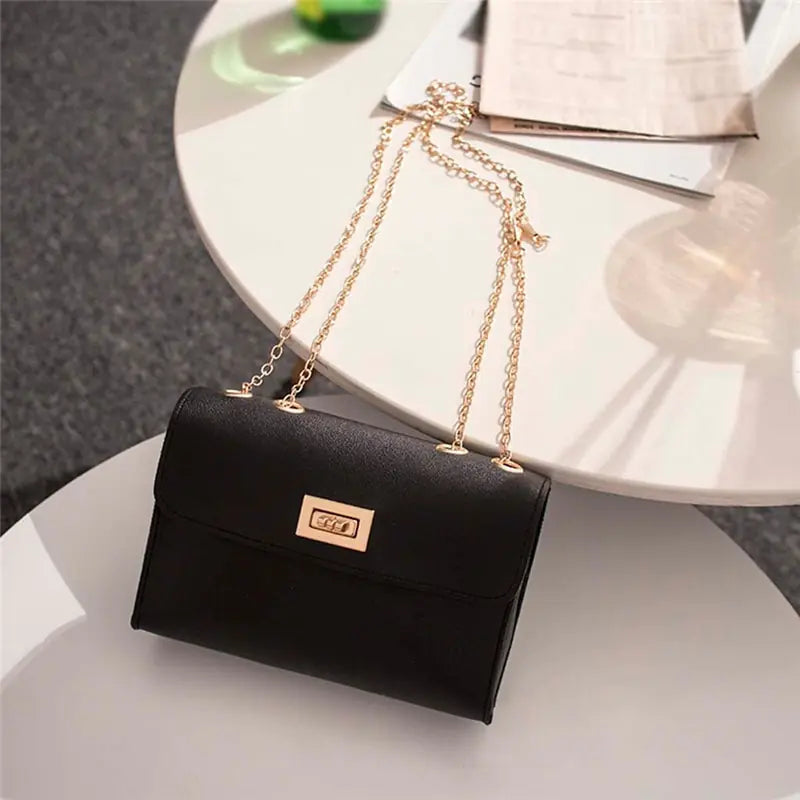 Women's Chain Strap Shoulder Bag Small Square PU Leather Purse - Image 10
