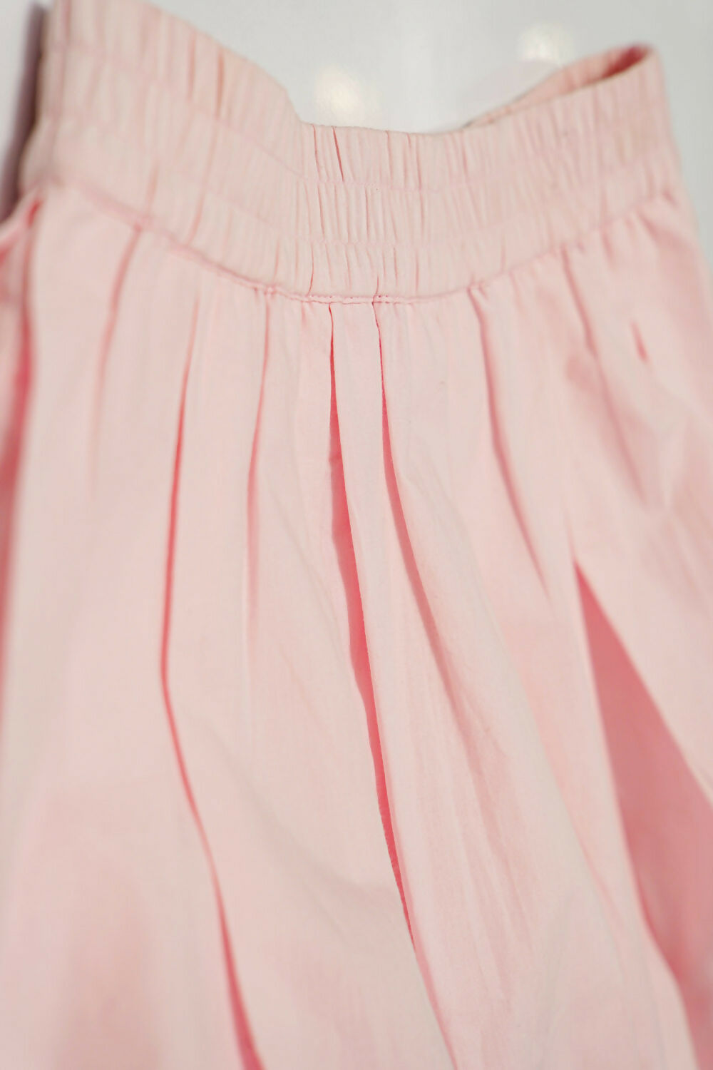 Girls Cotton Tee & Mini Skirt Set in White and Light Pink