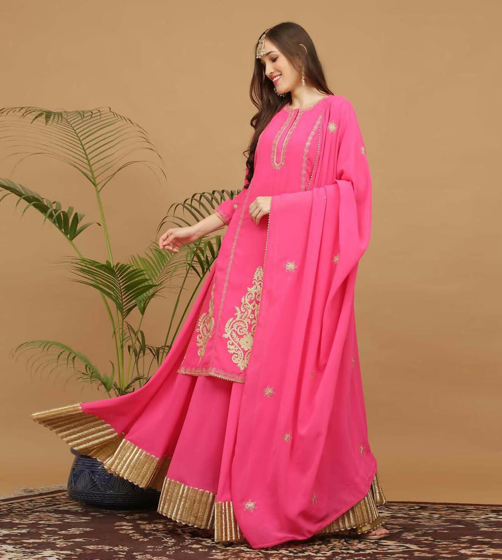 Pink Georgette Lehenga Set with Elegant Finish