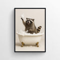 Raccoon Animal Bathroom Tub Poster