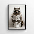 Raccoon Animal Bathroom Toilet Poster