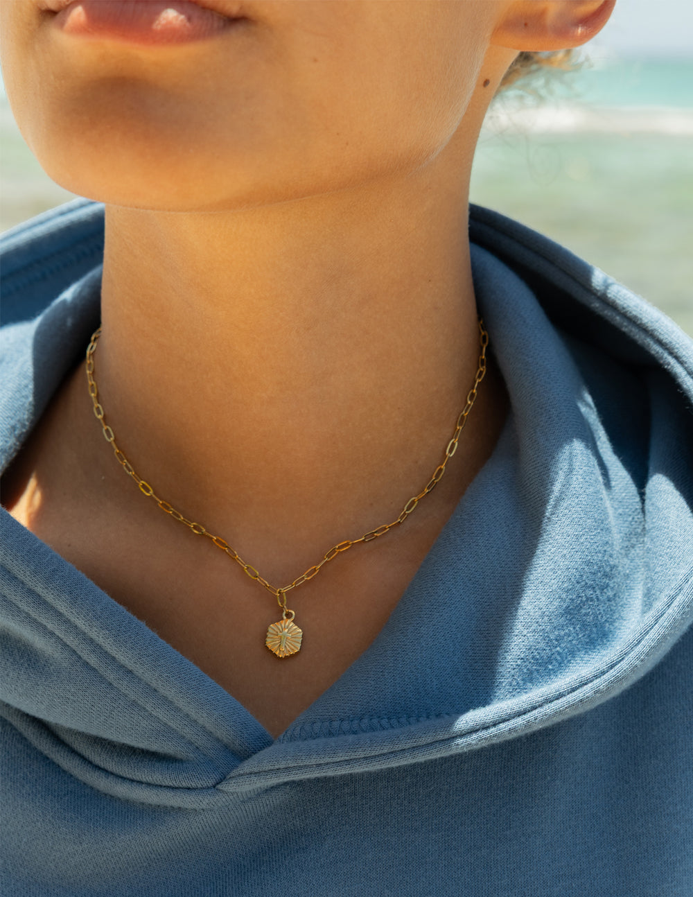Radiant Cross Necklace in Gold - Minimalist Christian Jewelry