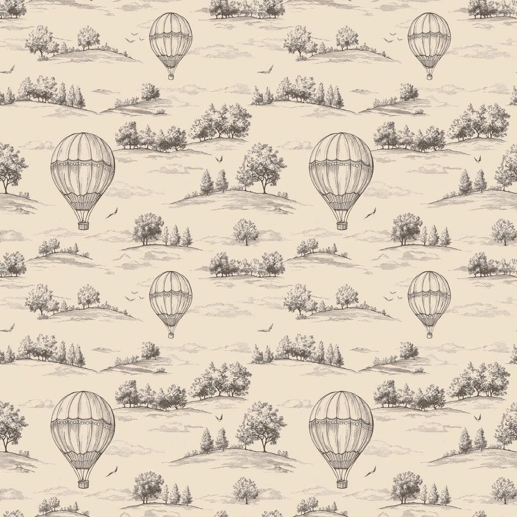Ralph Removable Wallpaper in Cream and Charcoal-Grey Vintage