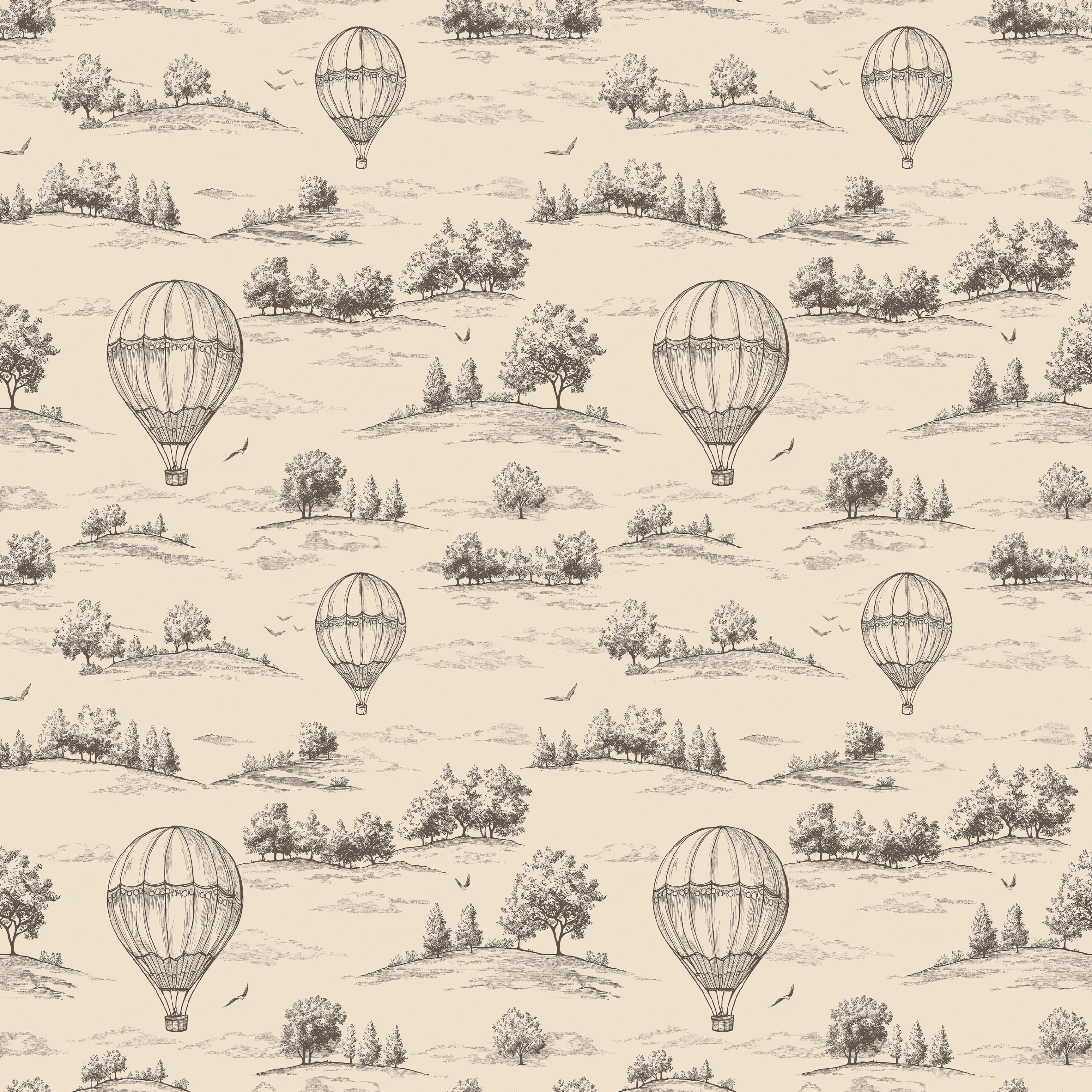 Ralph Removable Wallpaper in Cream and Charcoal-Grey Vintage
