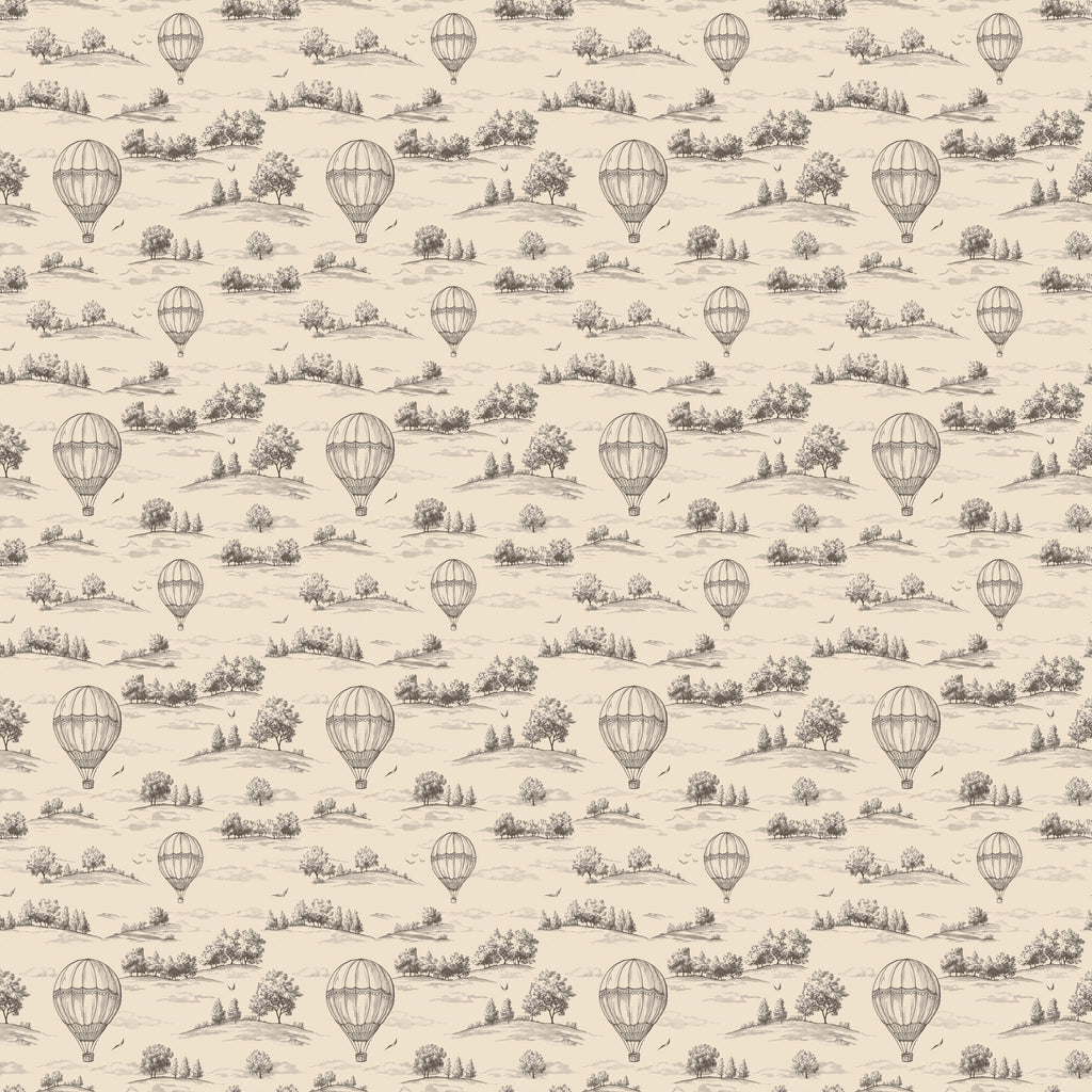 Ralph Removable Wallpaper in Cream and Charcoal-Grey Vintage