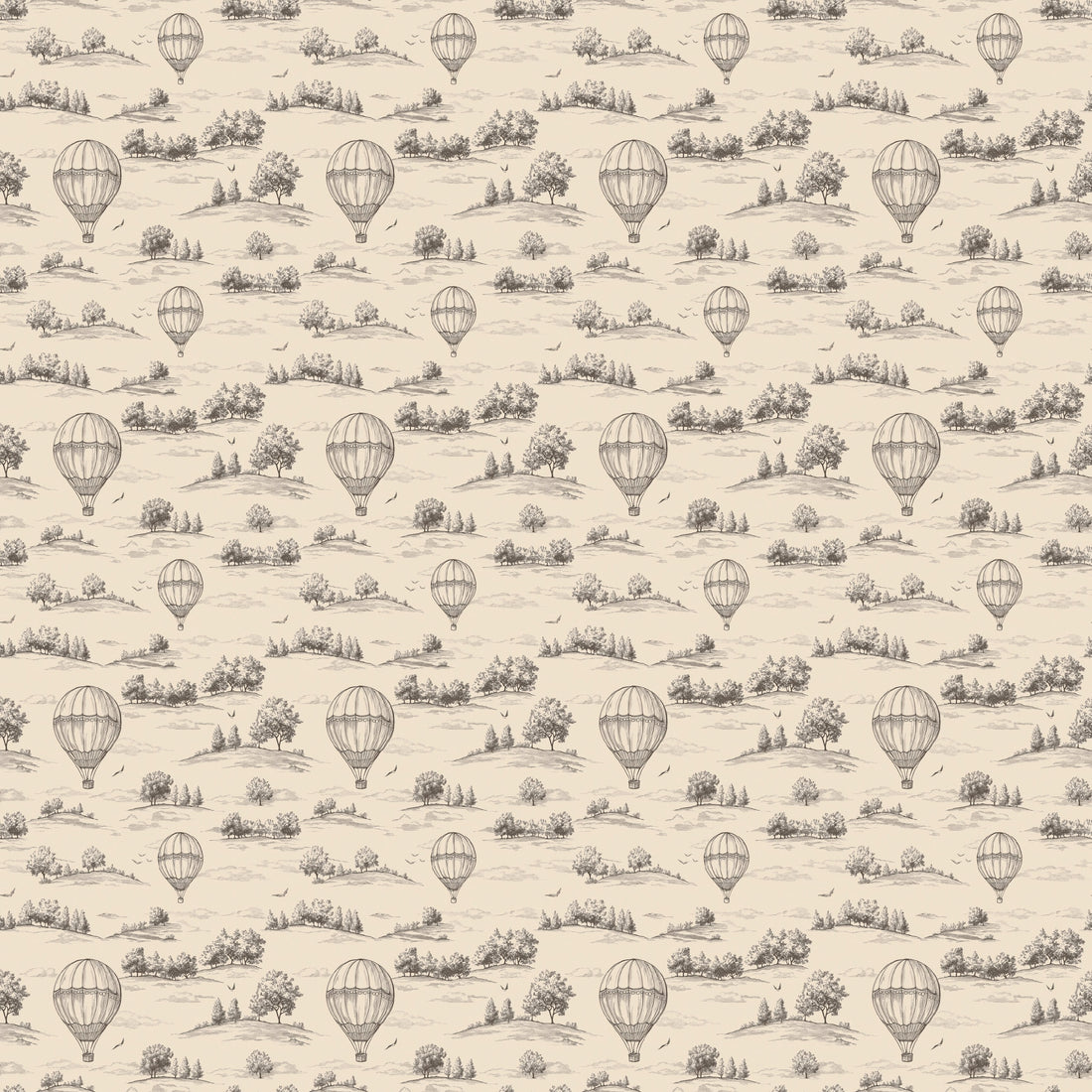 Ralph Removable Wallpaper in Cream and Charcoal-Grey Vintage