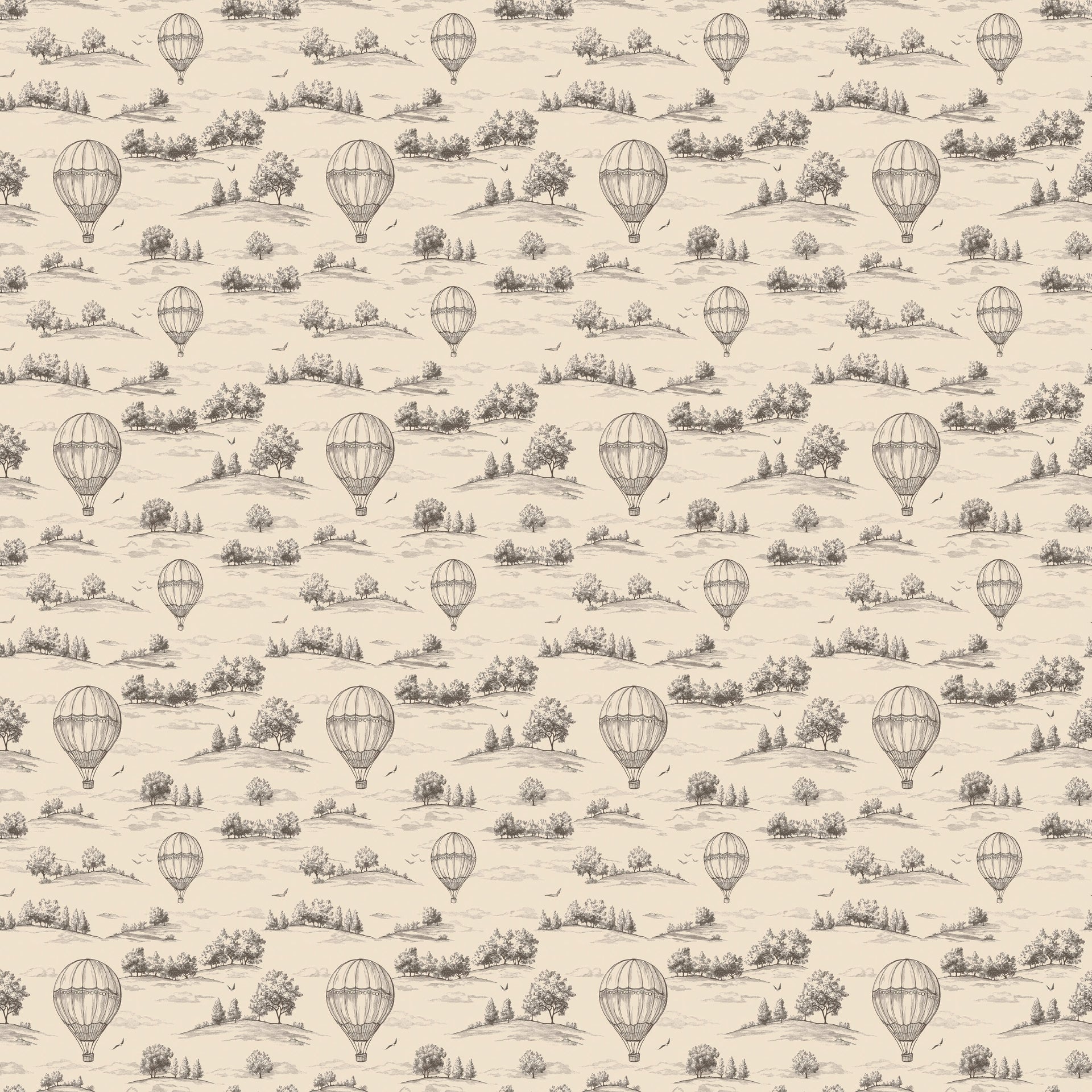 Ralph Removable Wallpaper in Cream and Charcoal-Grey Vintage