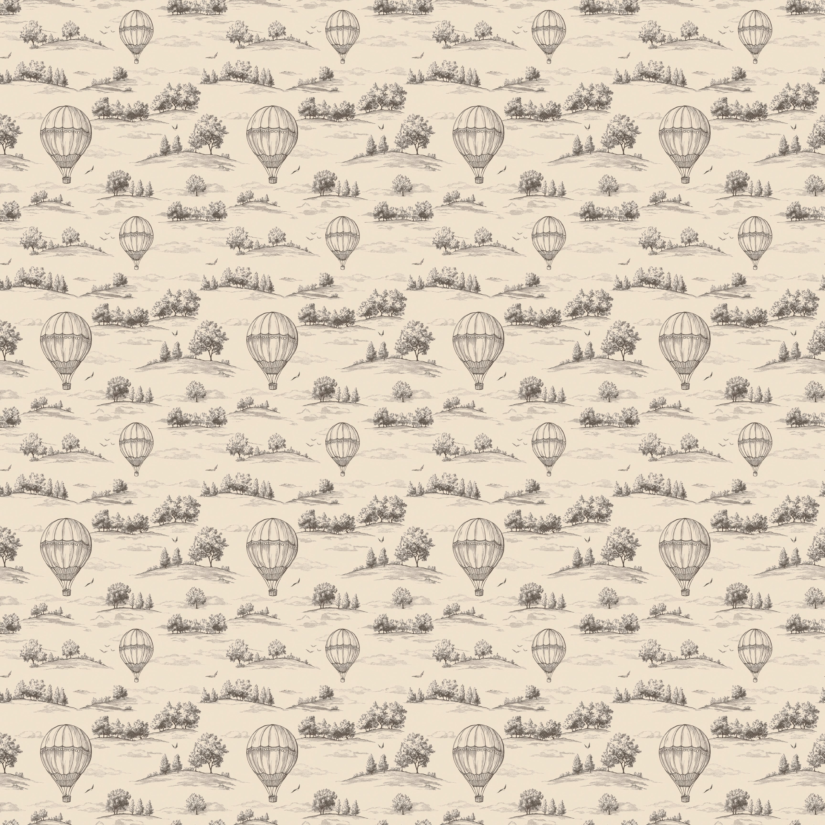 Ralph Removable Wallpaper in Cream and Charcoal-Grey Vintage