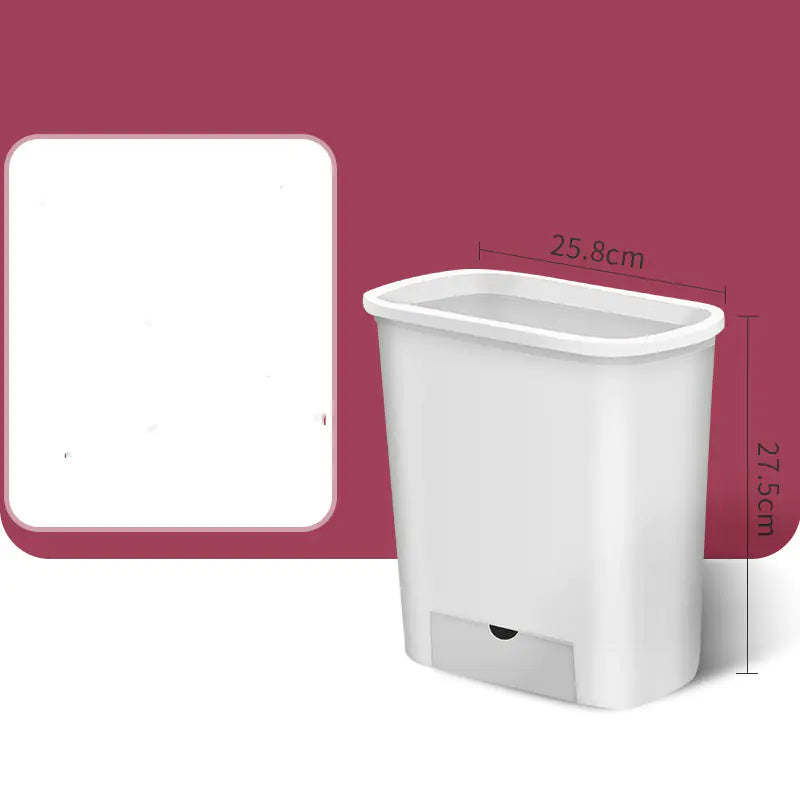 Wall-Mounted Kitchen Trash Can and Organizer Shelf