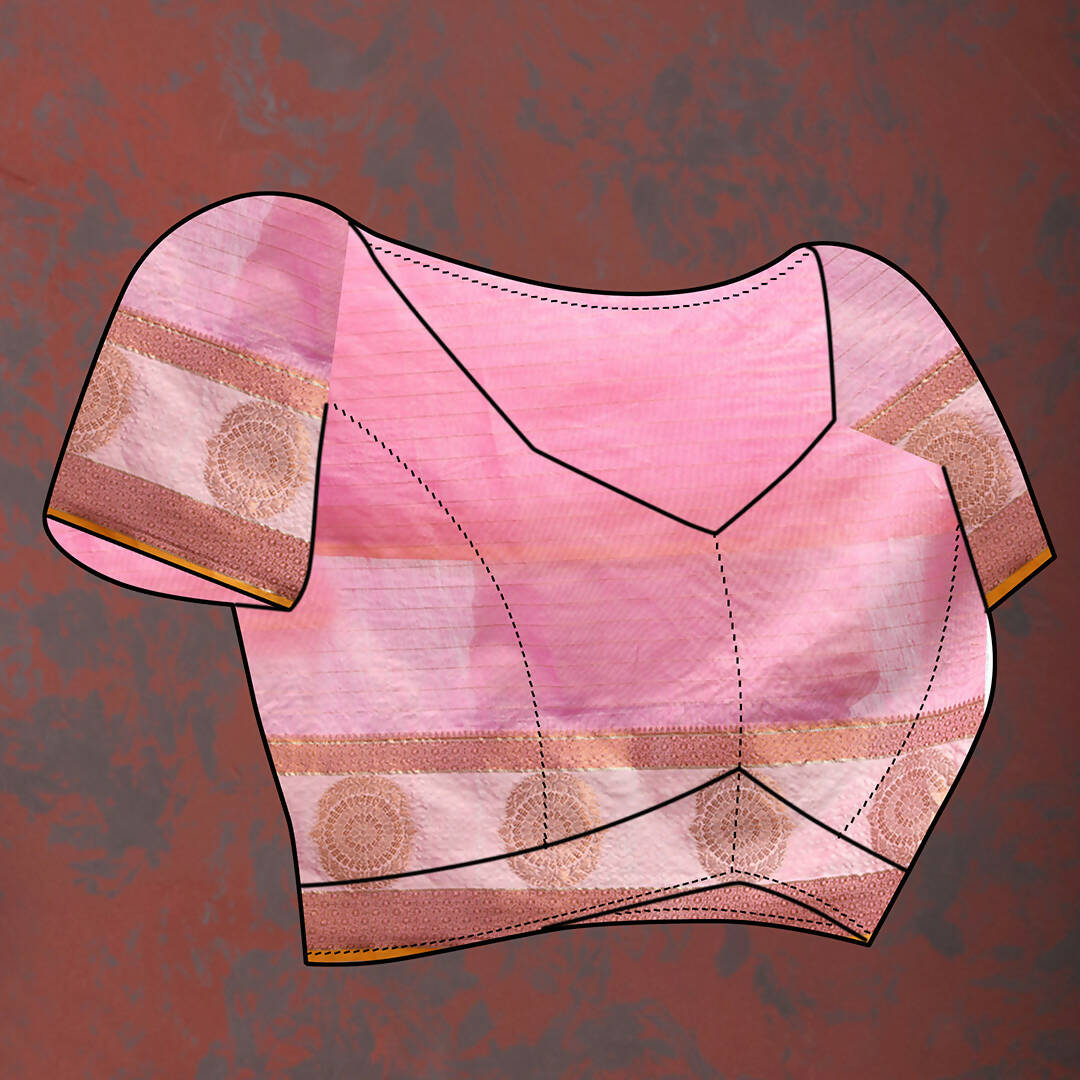 Pink Cotton Saree with Traditional Woven Zari Design