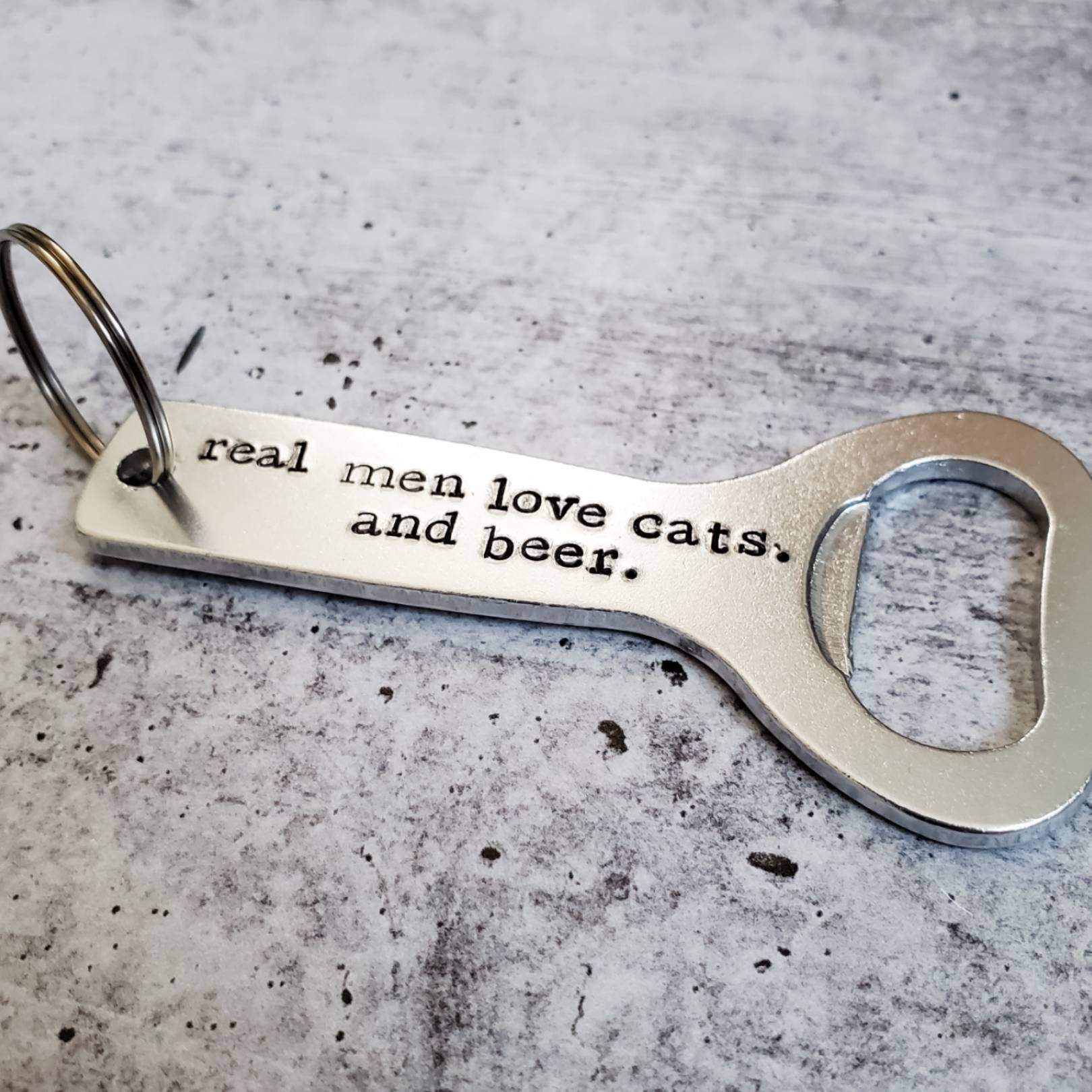 Real Men Love Cats And Beer Bottle Opener