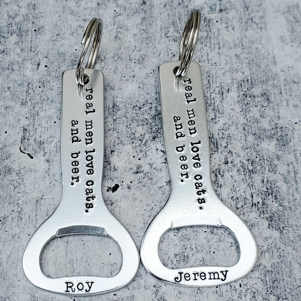Real Men Love Cats And Beer Bottle Opener