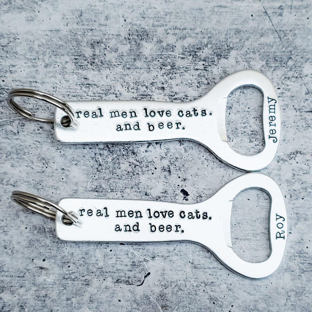Real Men Love Cats And Beer Bottle Opener