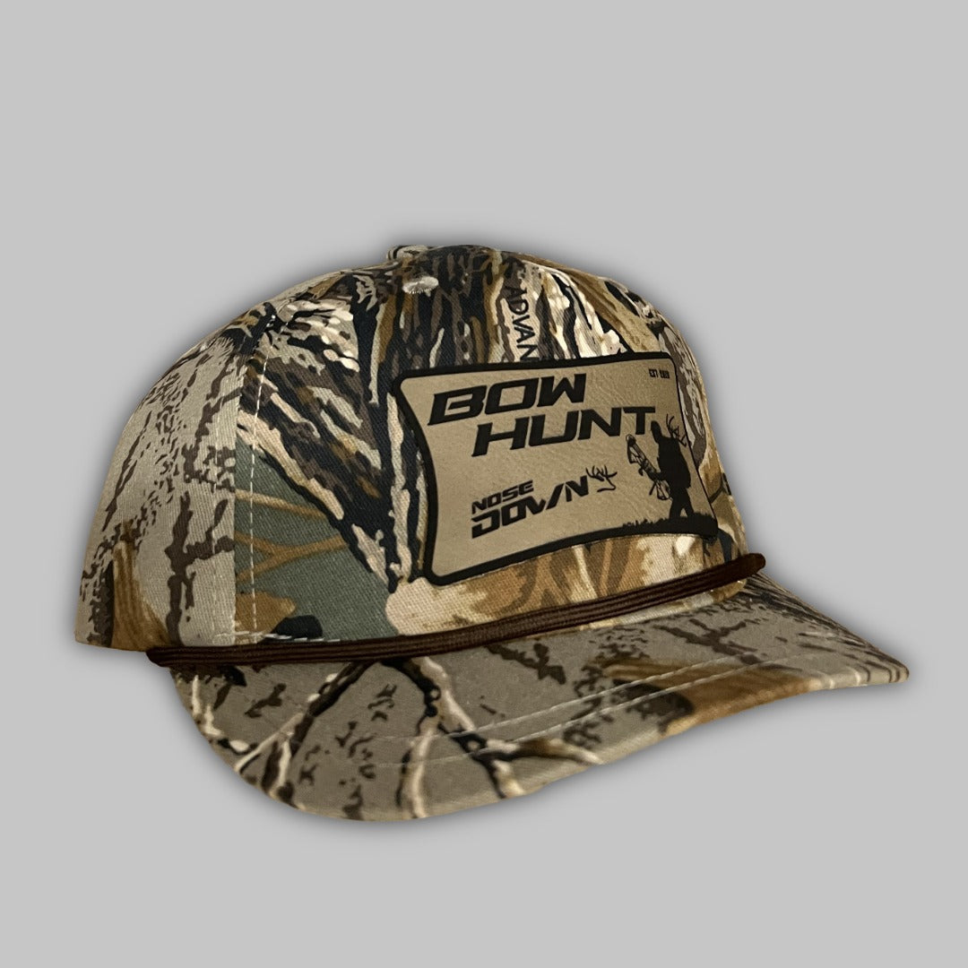 Camo Bow Hunting Hat - Short Billed Archery Cap