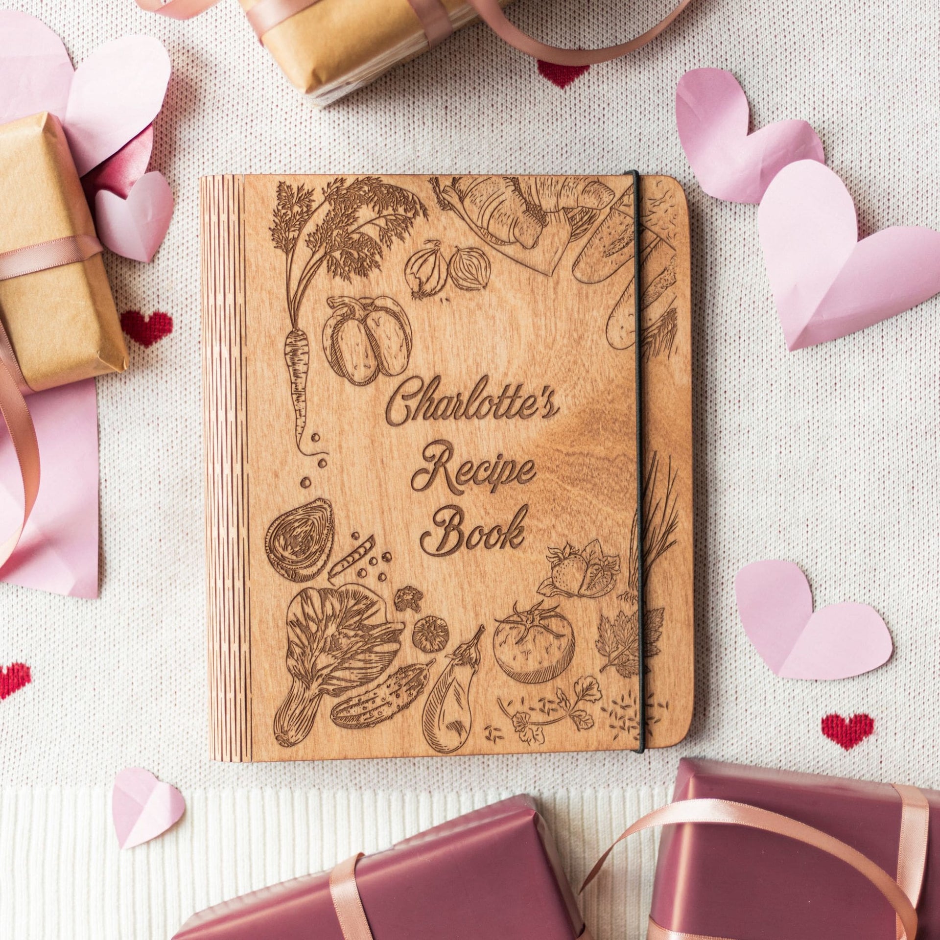 Peppers Theme Wooden Recipe Book - Kitchen Keepsake