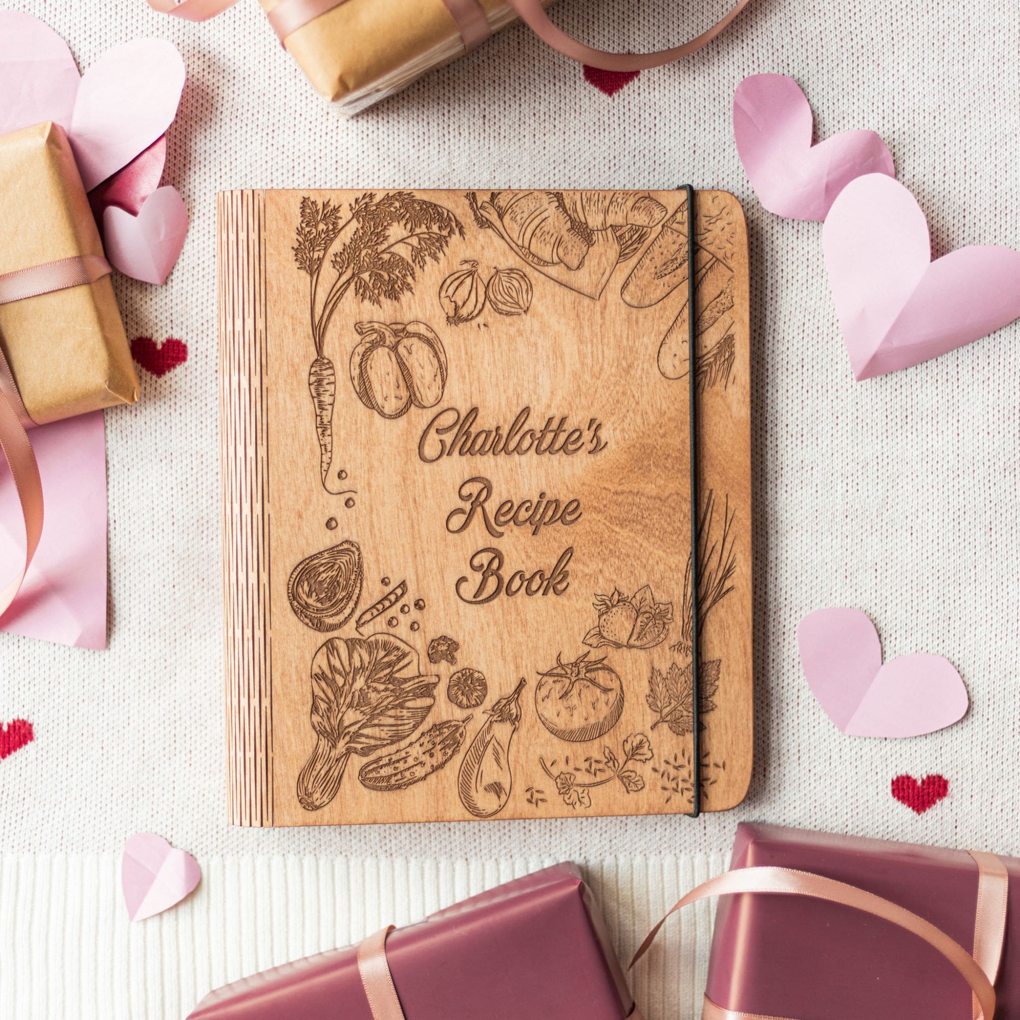 Peppers Theme Wooden Recipe Book - Kitchen Keepsake