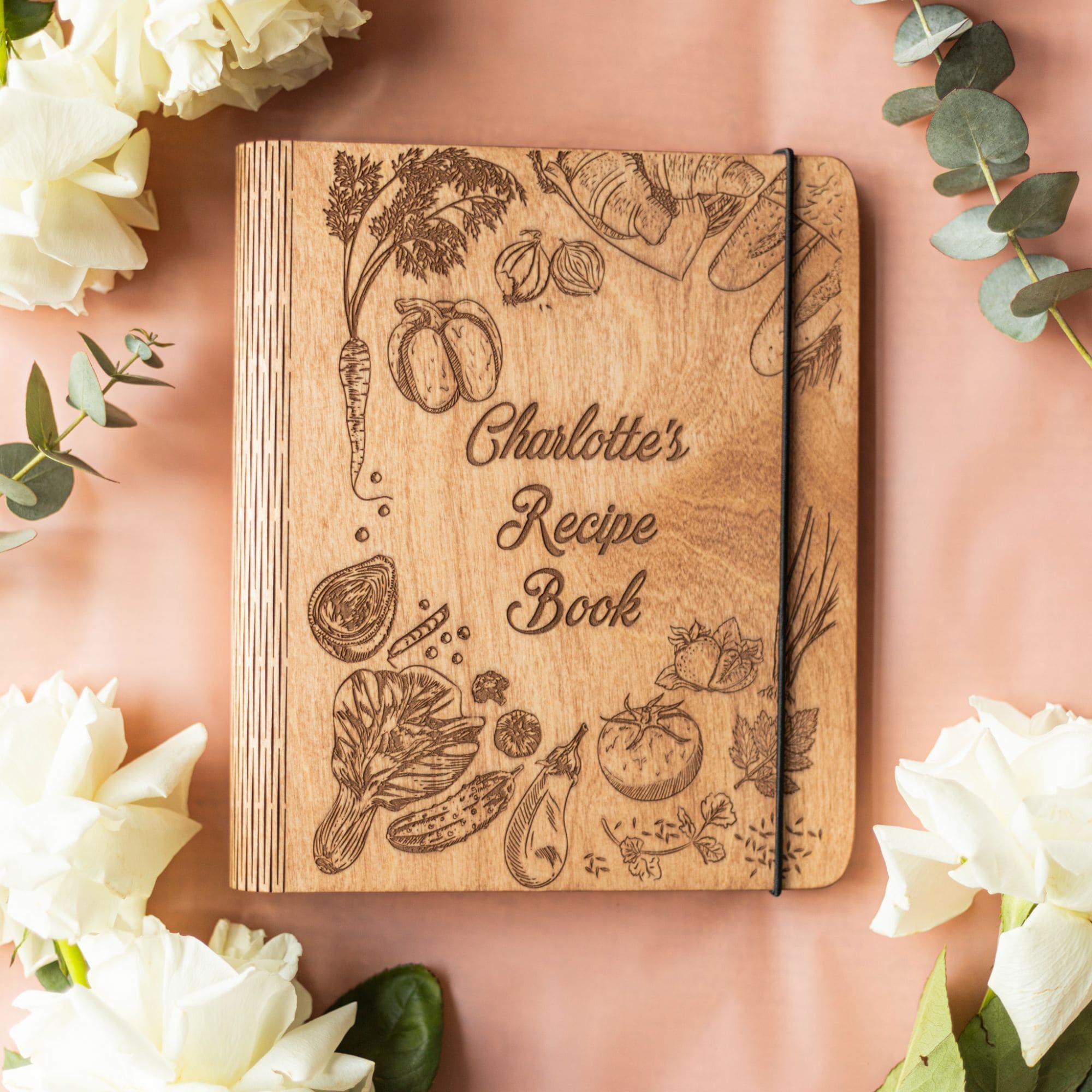 Peppers Theme Wooden Recipe Book - Kitchen Keepsake