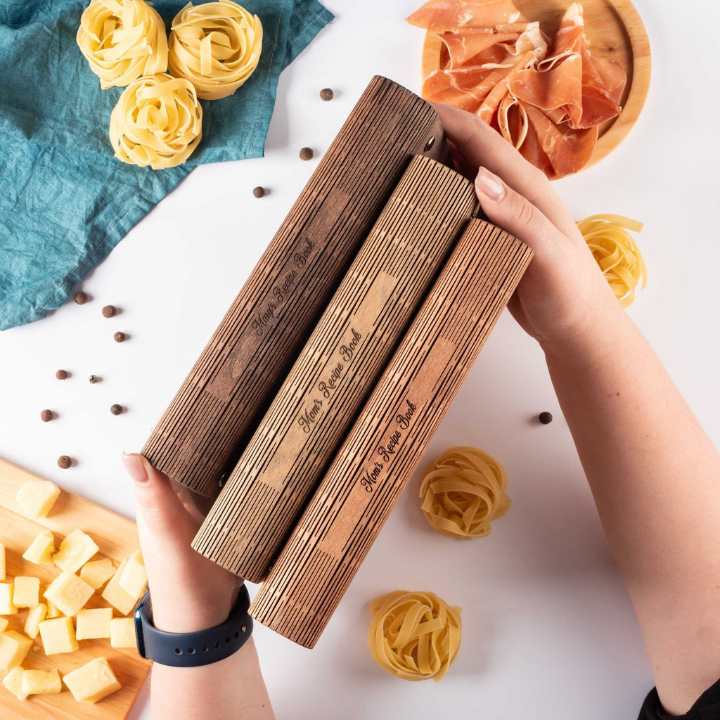 Wooden Pastry Recipe Book for Kids and Family Kitchen Play