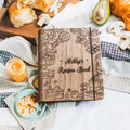 Wooden pastry-themed recipe book for children's kitchen pretend play