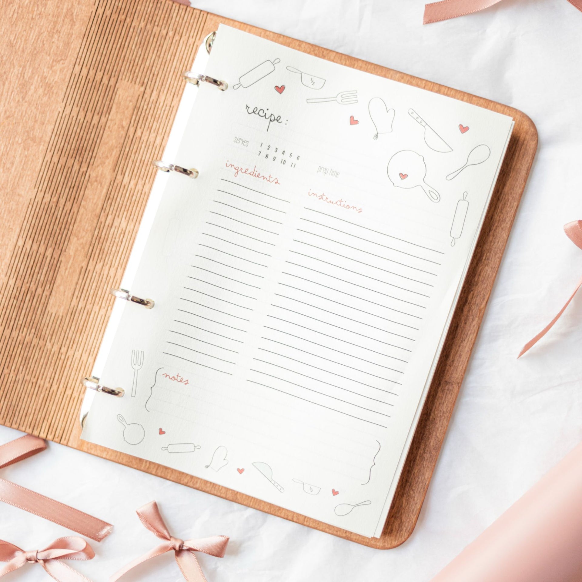 Peppers Theme Wooden Recipe Book - Kitchen Keepsake