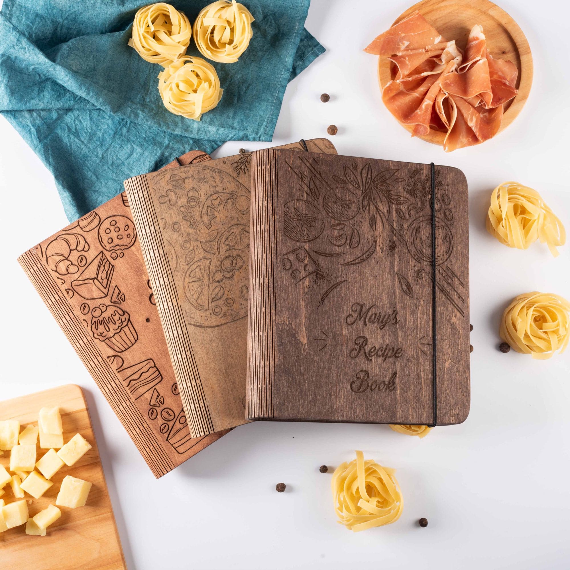 Rustic Wooden Recipe Book – Pizza Recipe Organizer
