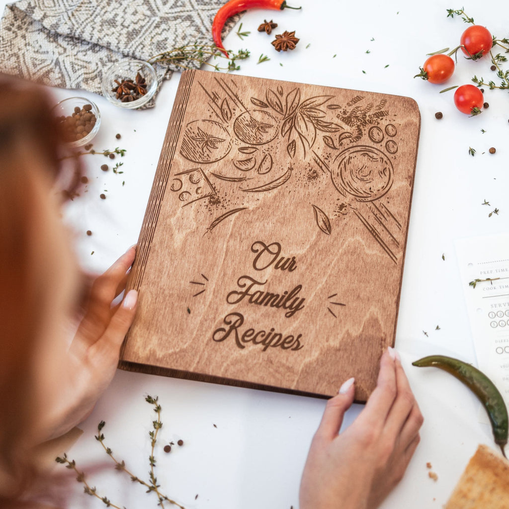 Tomatoes Theme Wooden Recipe Book - Kitchen Decor