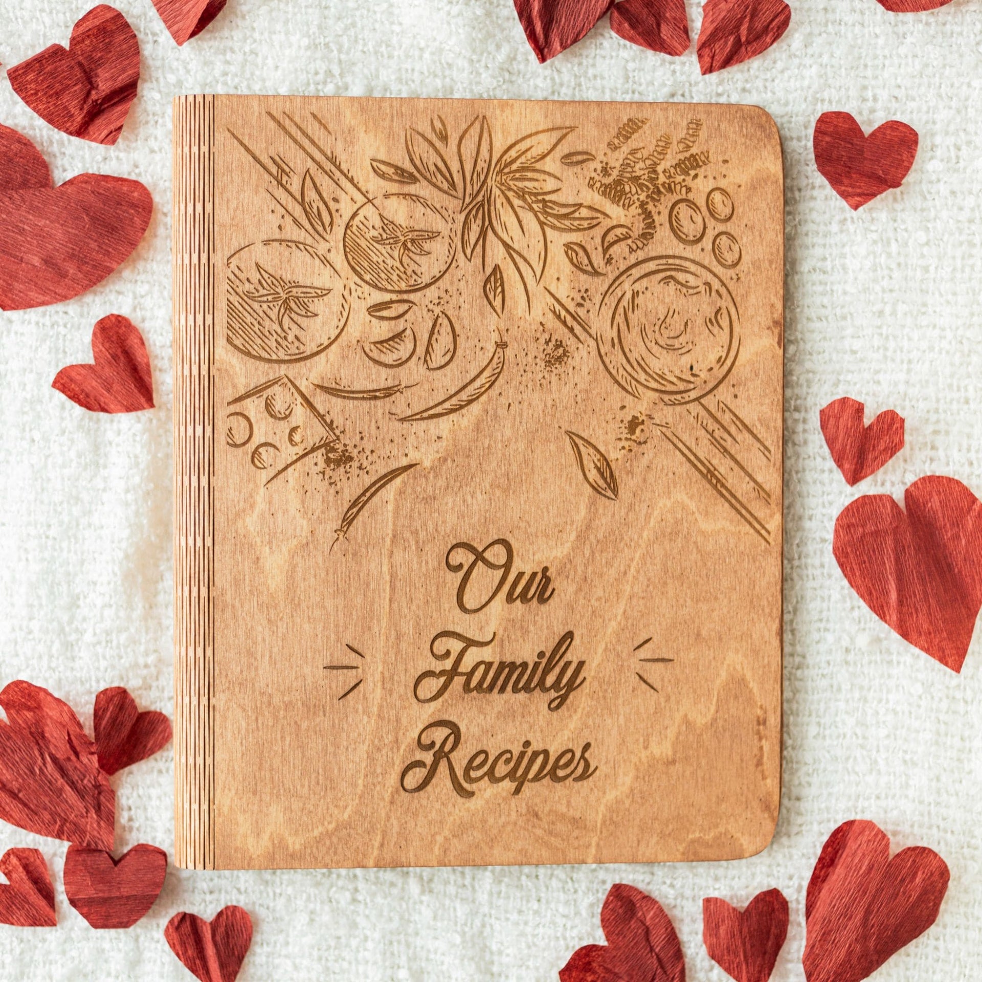 Tomatoes Theme Wooden Recipe Book - Kitchen Decor
