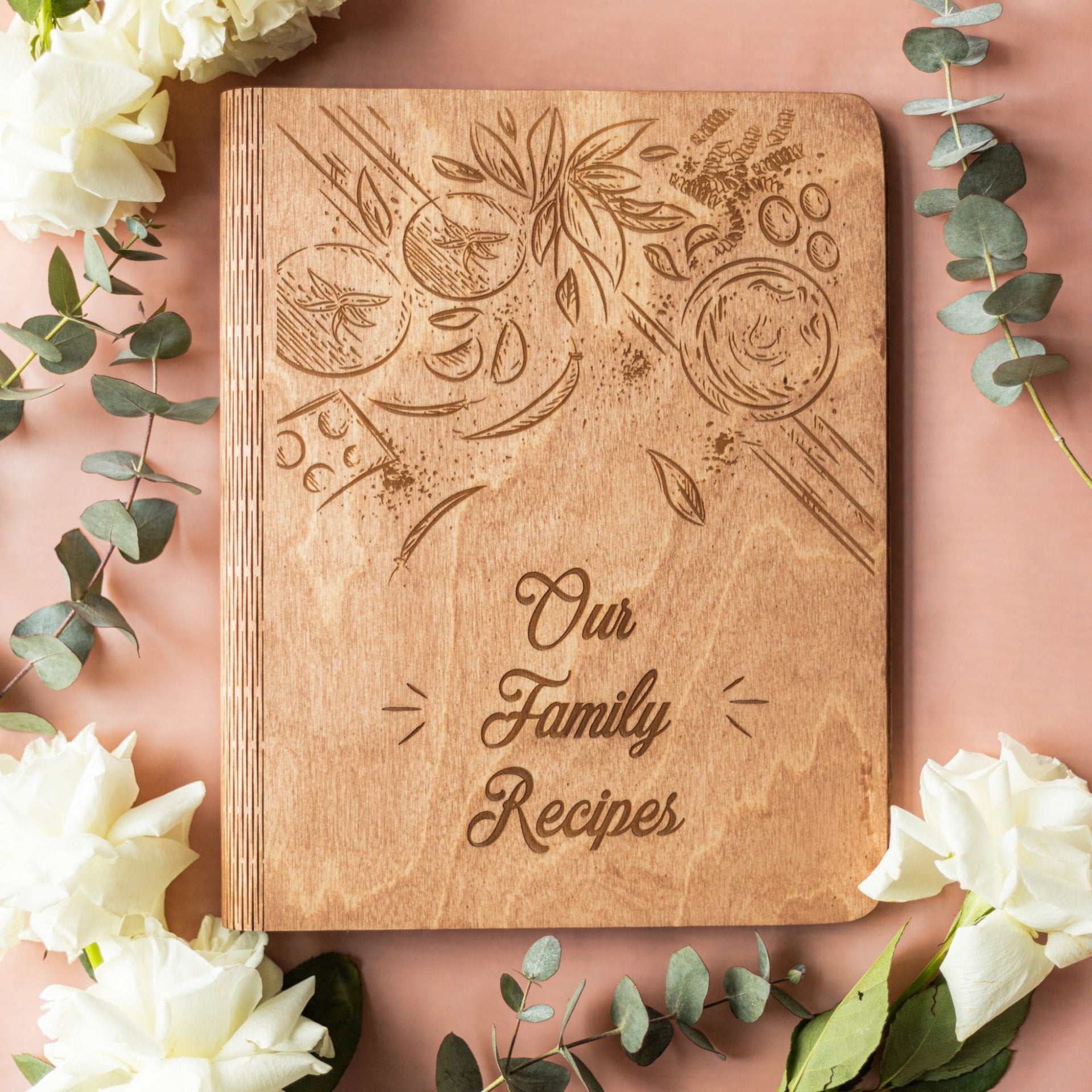 Tomatoes Theme Wooden Recipe Book - Kitchen Decor