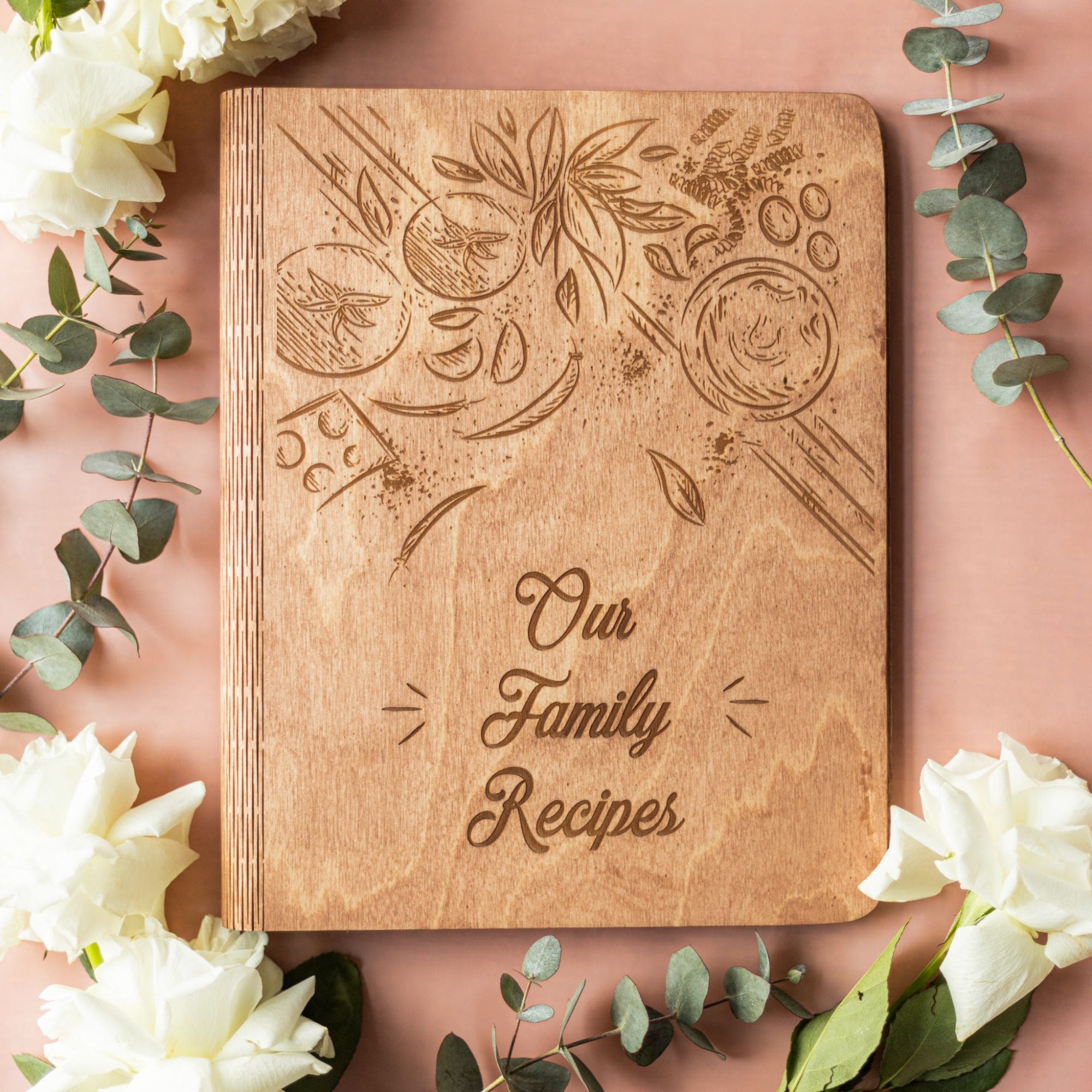 Tomatoes Theme Wooden Recipe Book - Kitchen Decor