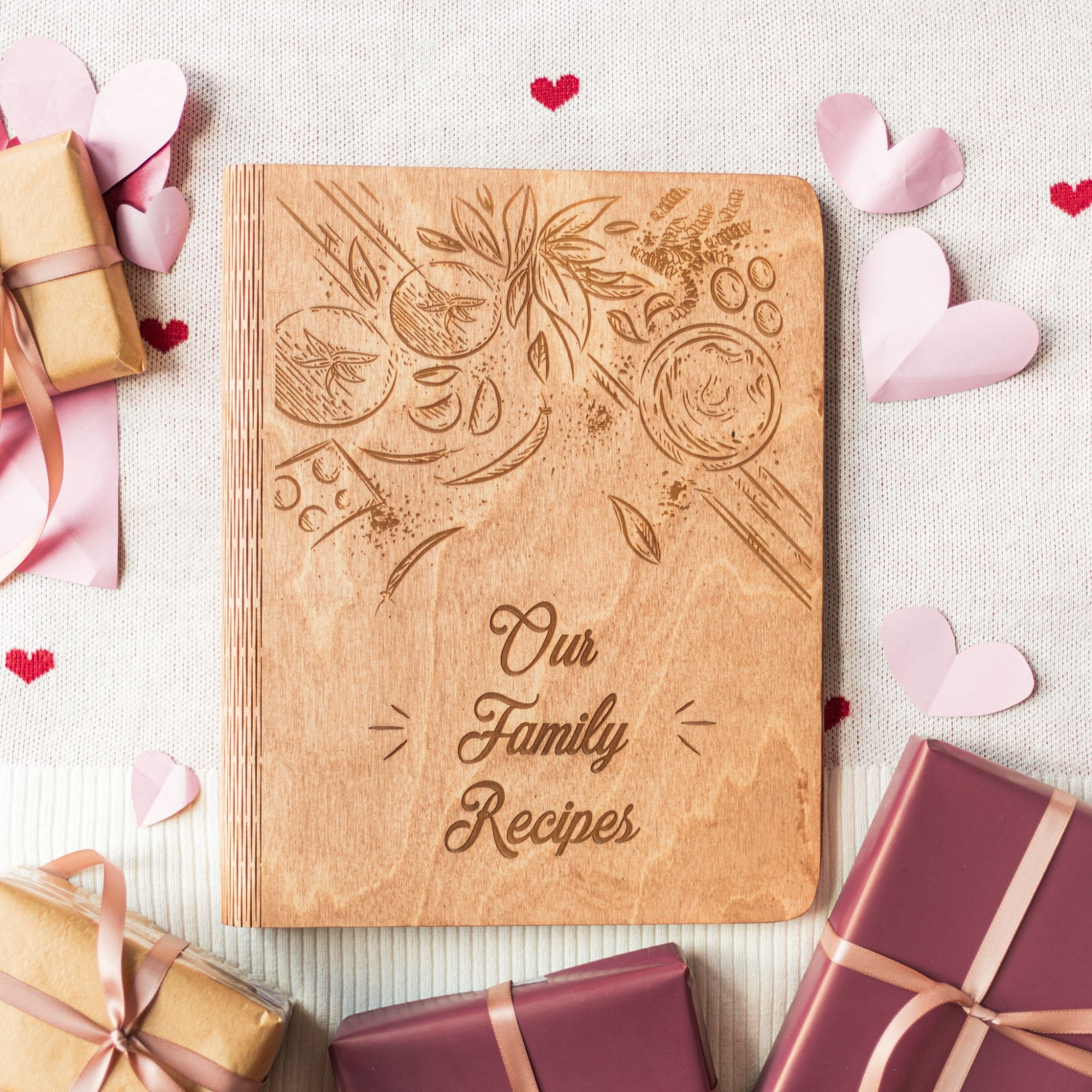 Tomatoes Theme Wooden Recipe Book - Kitchen Decor