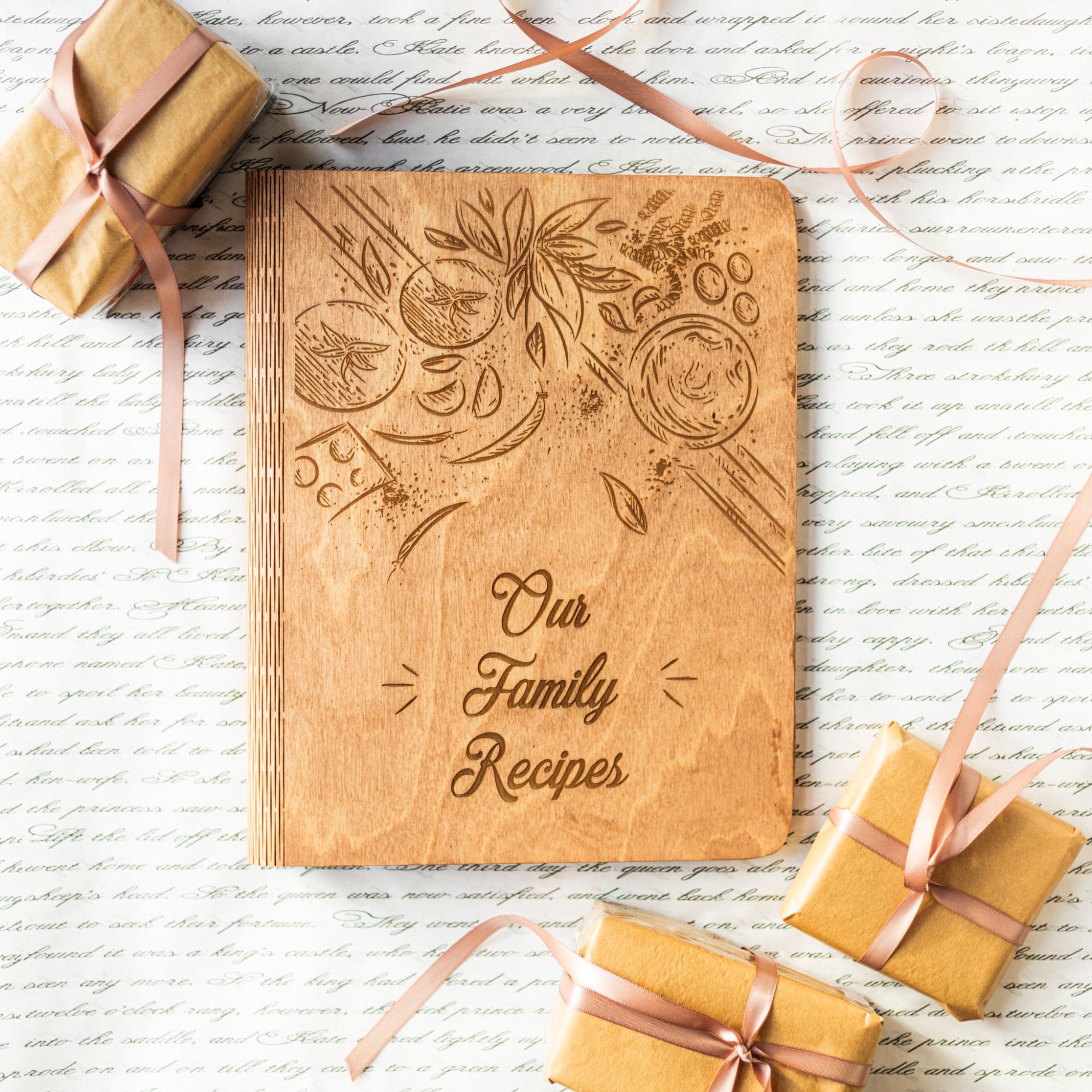 Tomatoes Theme Wooden Recipe Book - Kitchen Decor