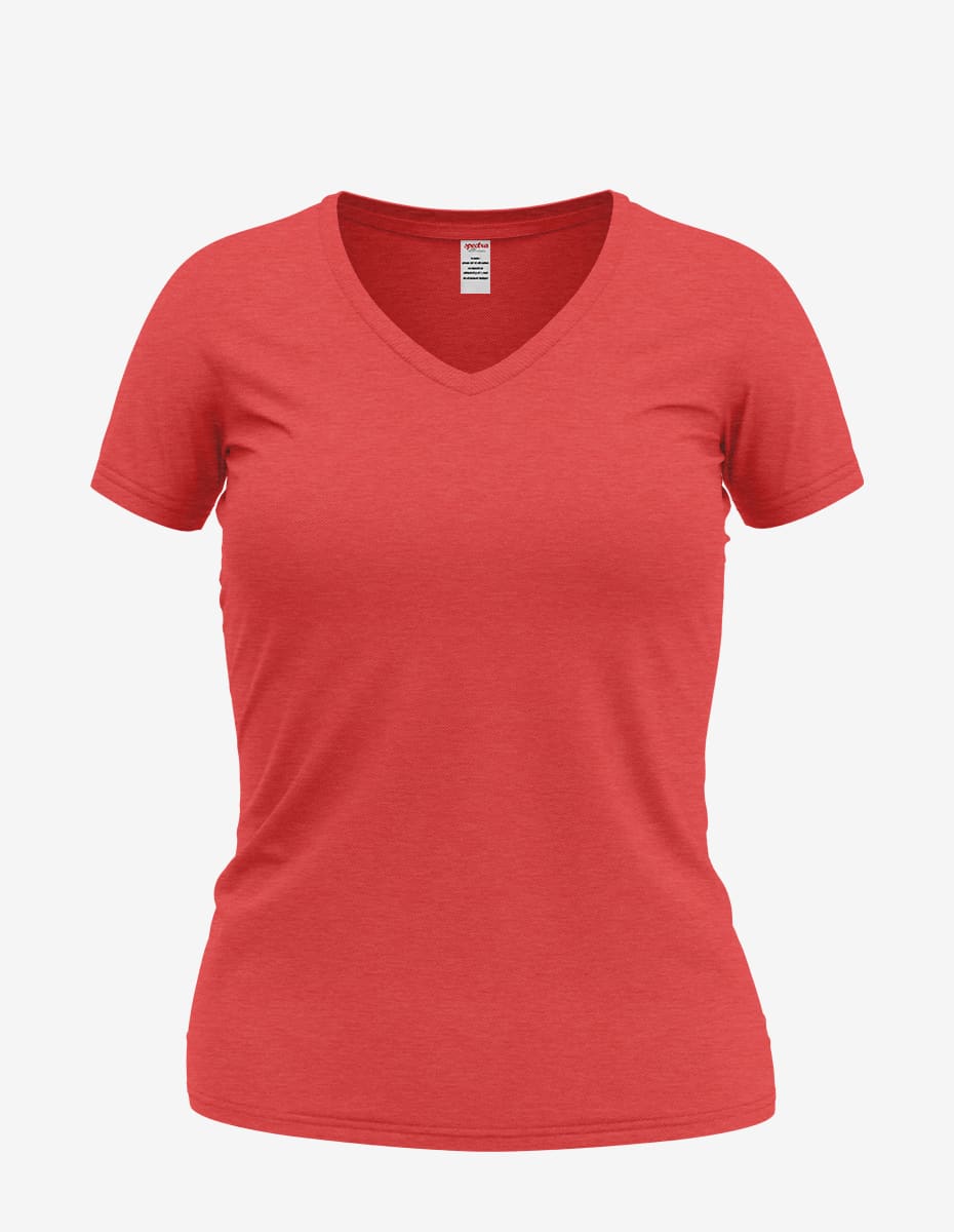 Women's Dark Grey V-Neck Short Sleeve Basic Everyday Tee - Image 17
