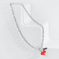 Pomegranate Seeds Necklace in Silver Chain