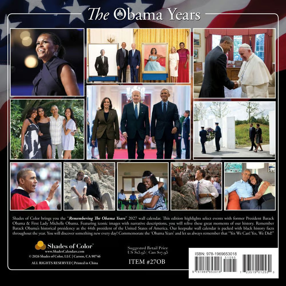 Remembering The Obama Years 2027 African American Wall Calendar