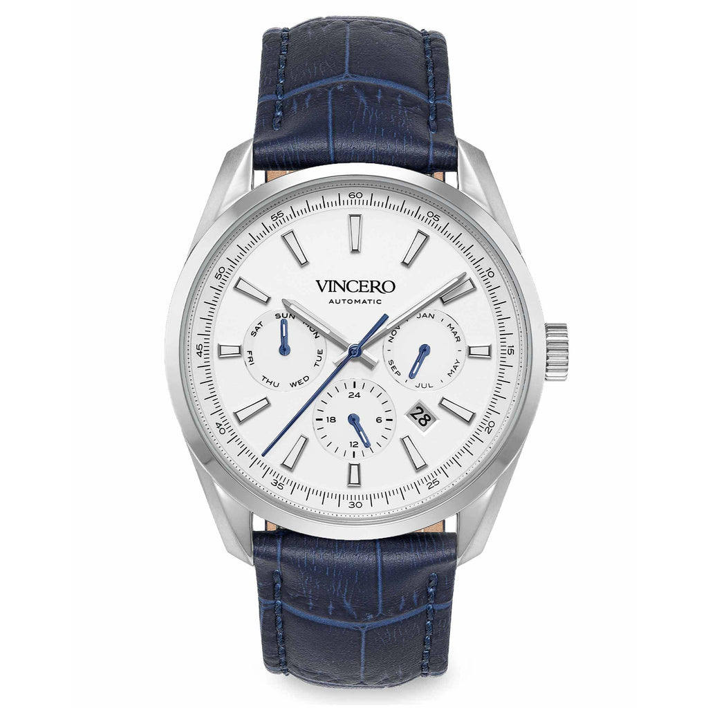 The Reserve Automatic watch featuring a blue dial and silver-tone case, reflecting a refined and modern aesthetic.